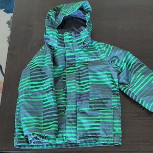 Columbia Kids' Striped Green and Black  Jacket